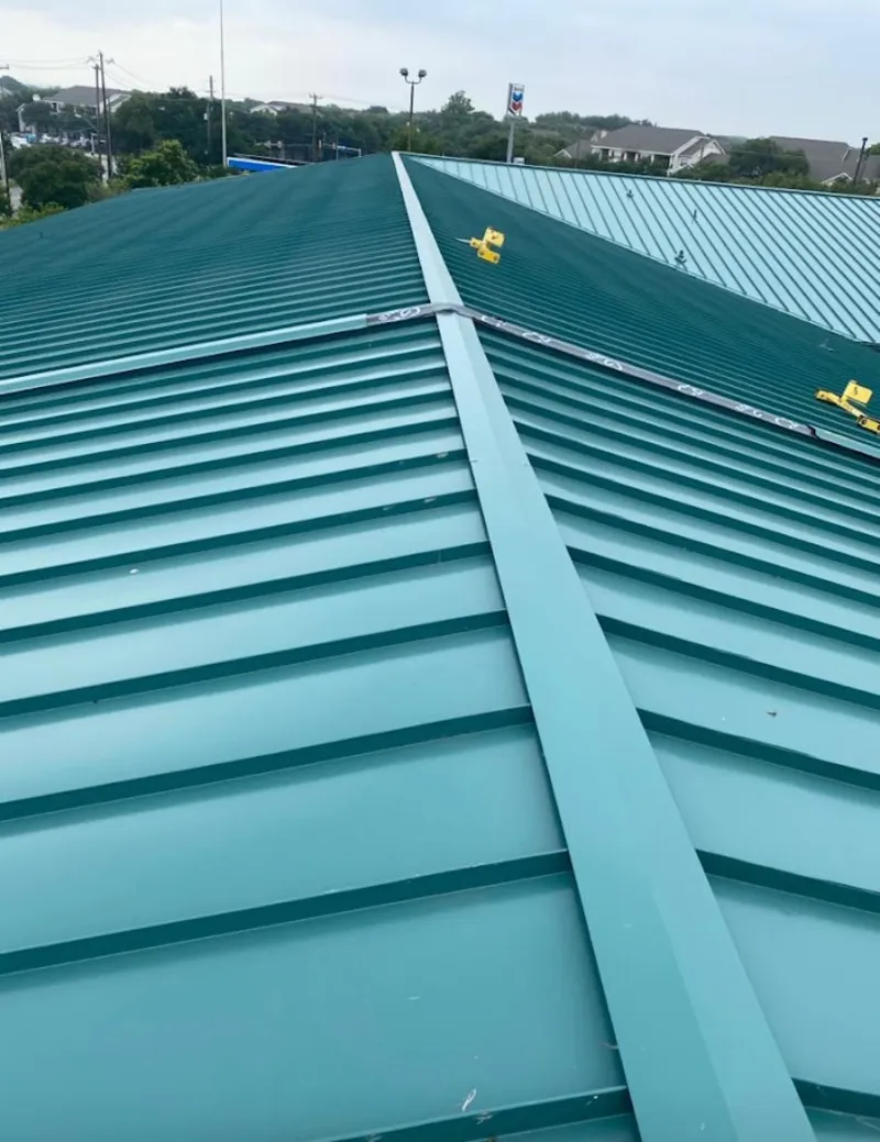 Green commercial metal roof ridge and valley for Metal Roof Repair in Bremerton